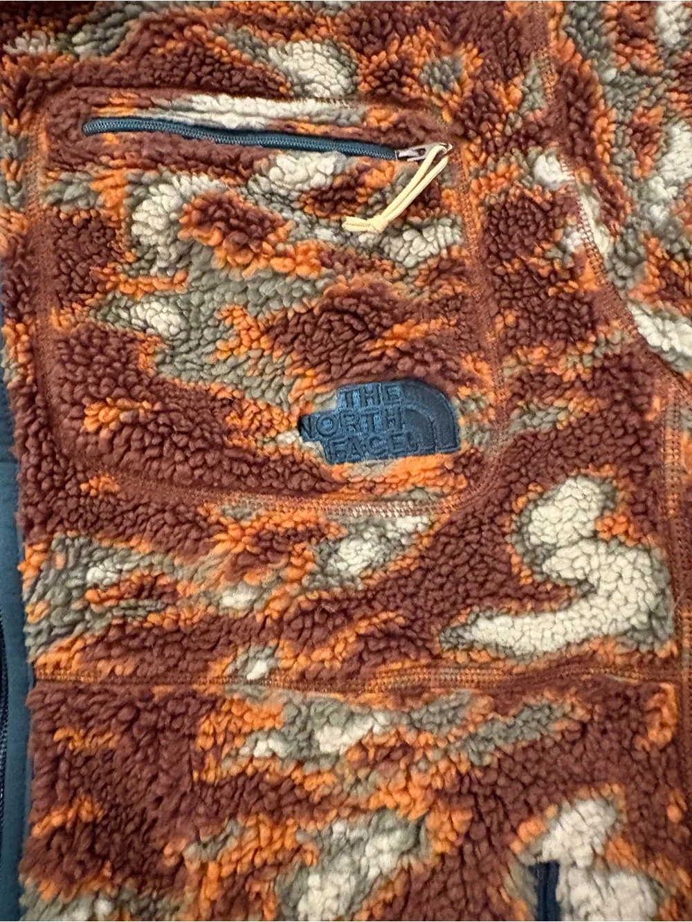 EUC The North Face Mens Brown Camo Fleece Jacket